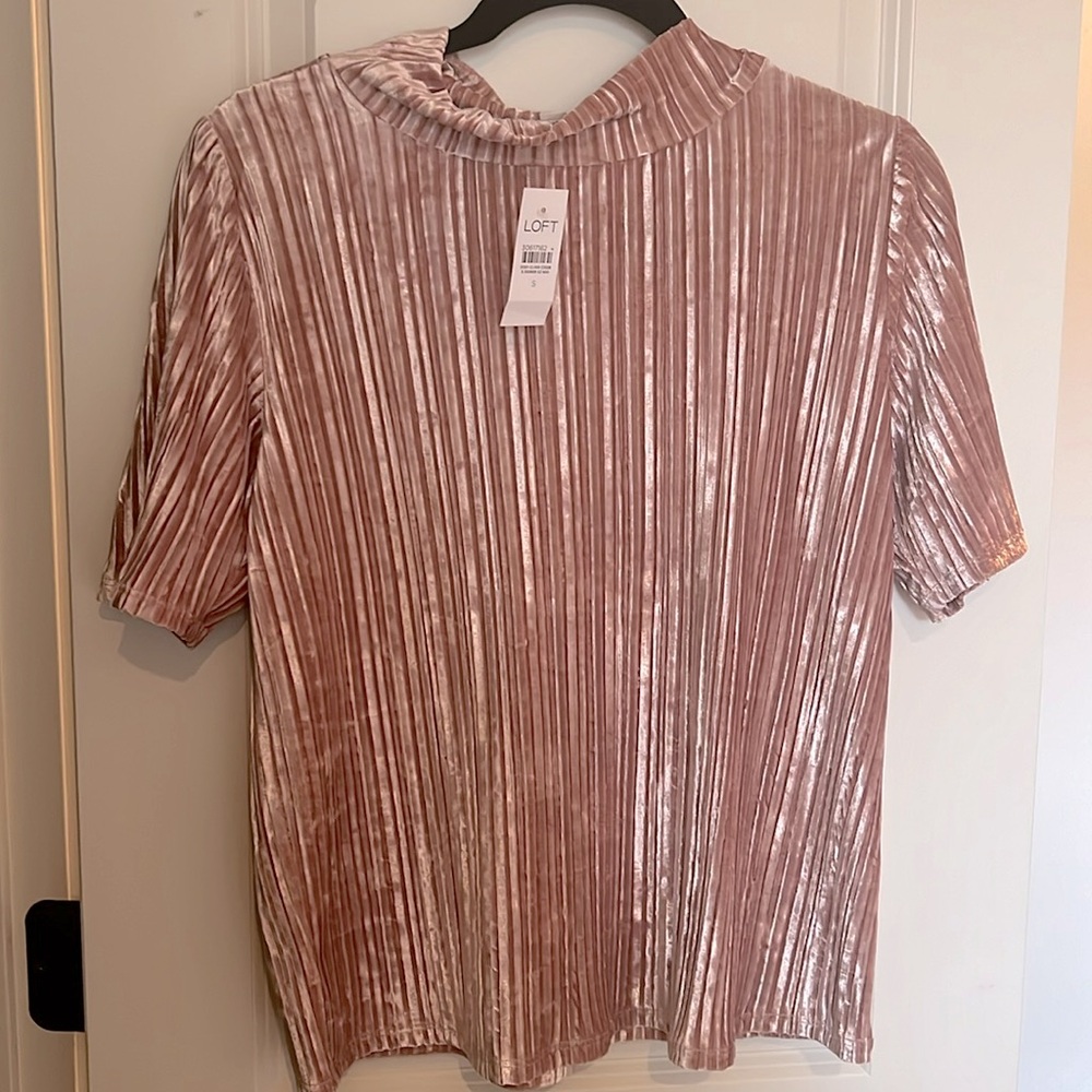 LOFT size small blush velvet top NWT